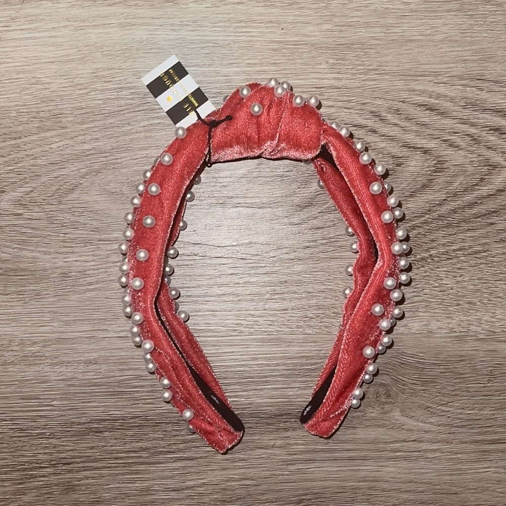 🆕 Lele Sadoughi Velvet Pearl Knotted Headband